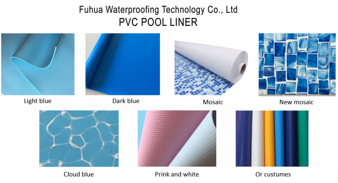 1.5mm Hot selling Durable PVC Blue Mosaic Swimming Pool Liner Material