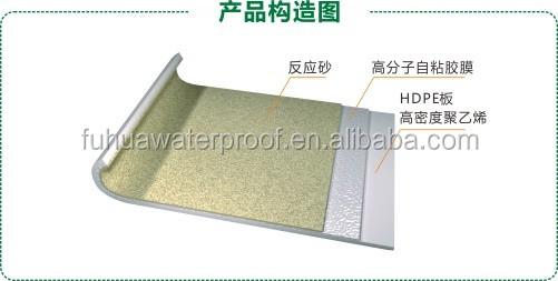 Pre Applied HDPE glue releasing film/granules Self Adhesive Membrane for Underground Waterproofing 0