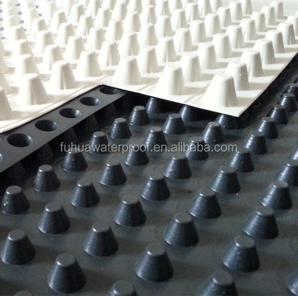 Draingae System HDPE Plastic Dimple Sheet 10cm 20cm Roof Dimple Mat 30m Length 20cm Width 10cm Height 1