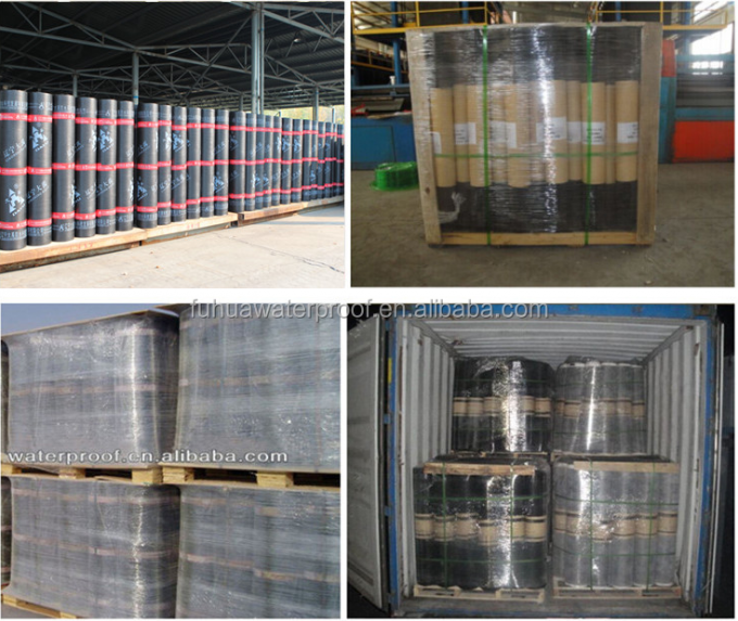Self Adhesive SBS Bitumen Rolls Roof Waterproofing Sheet Width 1.2m to 1.5m Length 100m/roll and Versatile Weifang Fuhua 4