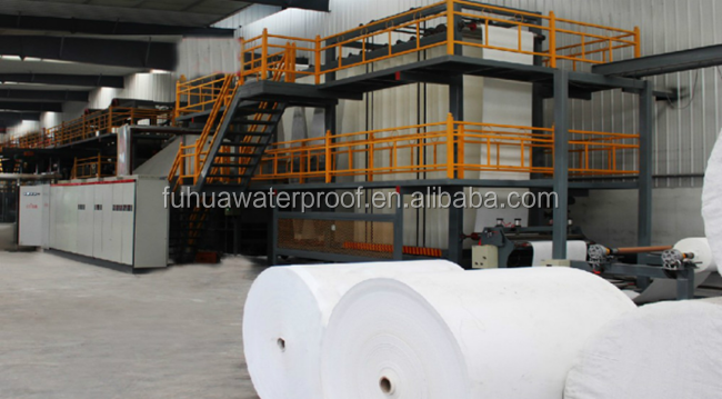 180gsm-200gsm Polyester Nonwoven Felt/Fabric for Bitumen Waterproofing Membrane in White and Green Length 800m-1500m 8