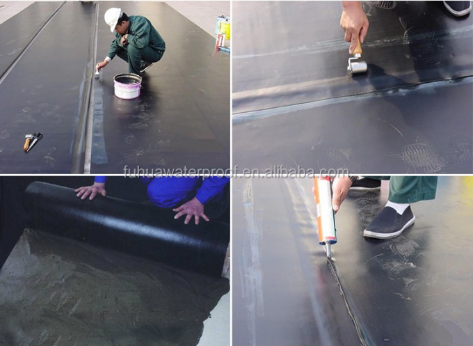 1.2m-4m Width EPDM Rubber Sheet Waterproof Membrane for Exposed Roofing ISO9001/14001 Certificate 9