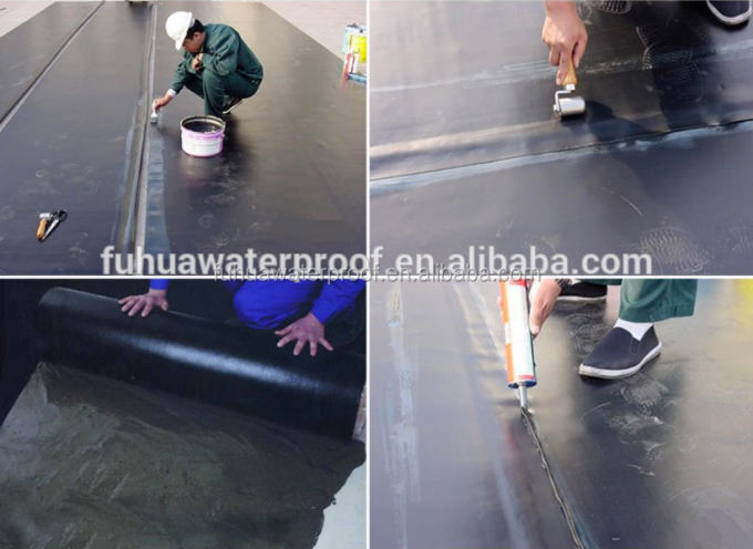 EPDM Rubber Sheet Waterproofing Roll Roofing Width 3m to 50m Ethylene Propylene Diene Monomer 6