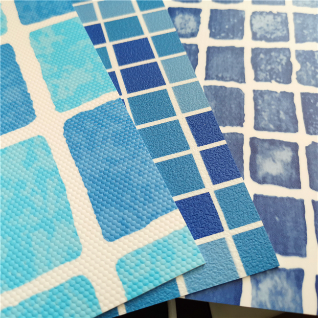 ISO9001/14001 Certified Vinyl Liner for Swimming Pool 1.4m Width Water Ripple Pattern 0.7mm Thickness 4