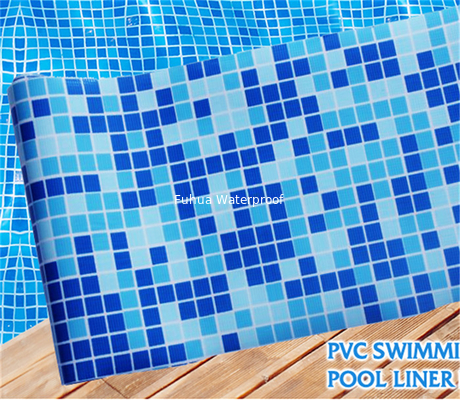 1.5mm blue / mosaic pvc swimming pool liner, pvc plastic membrane