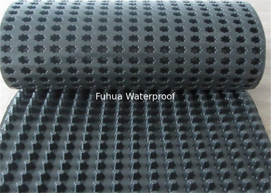 drainage cell board, white plastic drainage board, HDPE  drainage sheet with geotextile